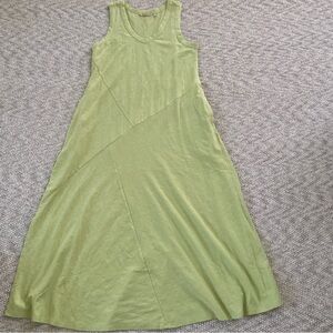 Soft Surroundings Light Green Pistachio Maxi Bailey V-neck Cotton Dress Medium